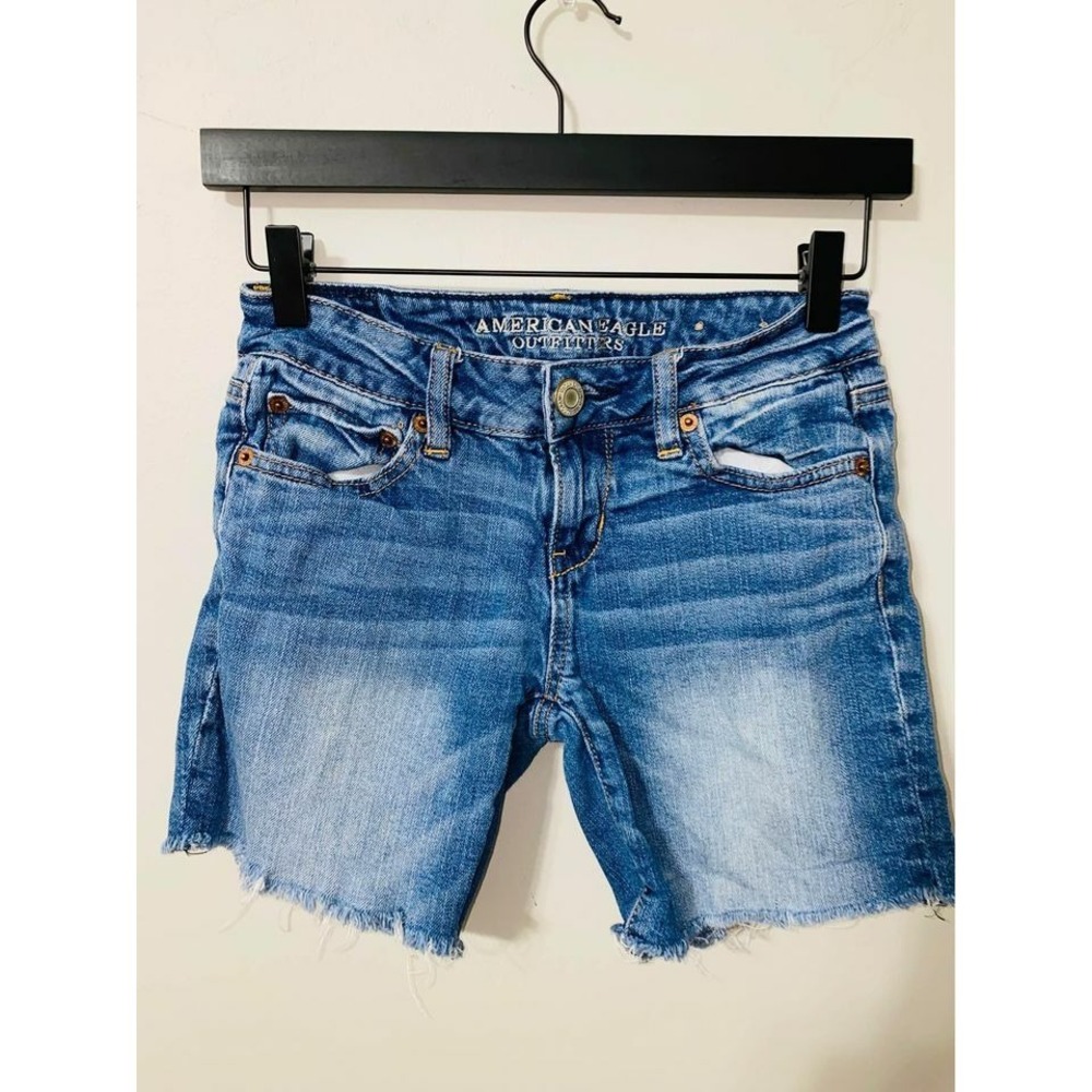 C5 American Eagle AE Shorts Cutoff Denim Jeans Size 0 Longer Length